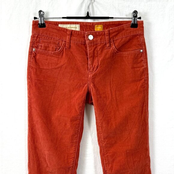Pilcro & The Letterpress Pant Womens Sz 25 Rust Red Corduroy Fit/Stet Low Skinny - Picture 10 of 12